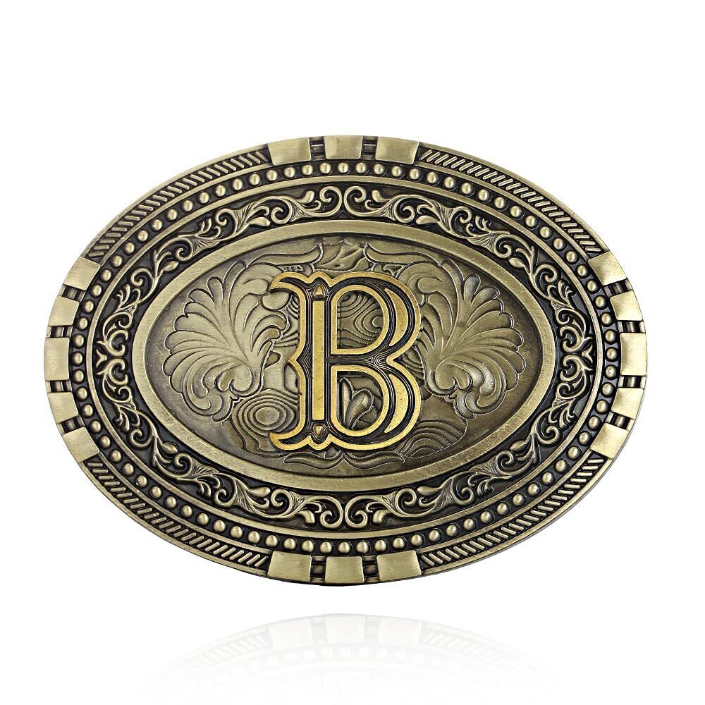 4652 Western cowboy belt buckle initials ABCDEF TO Z 's novelty upgraded